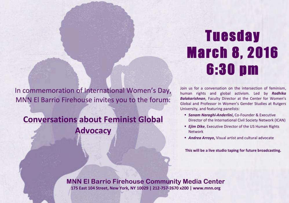 Conversations about Feminist Global Advocacy In honor of International Women’s’ Day